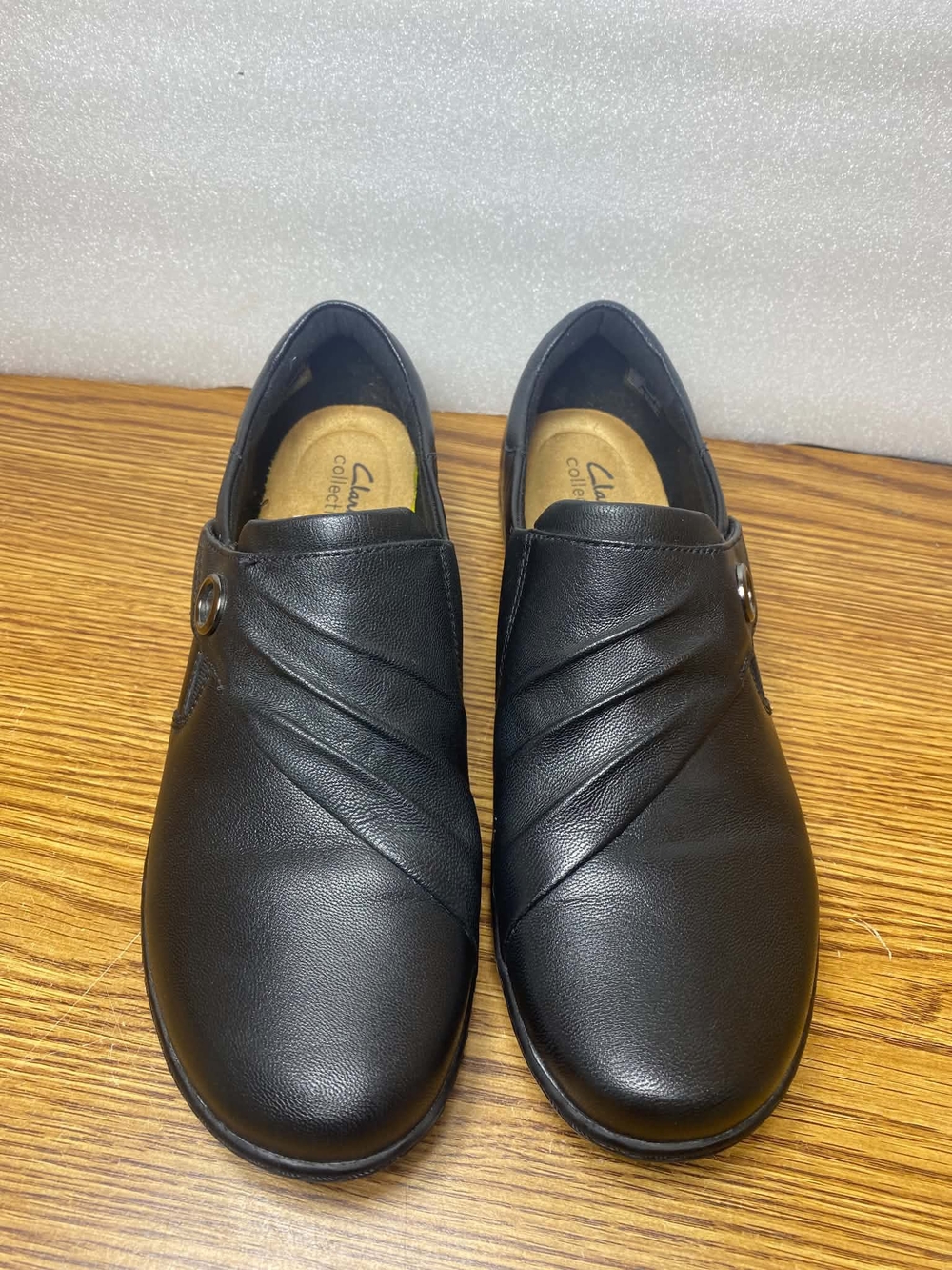 Clarks Collection Women's Ultimate Comfort Black Leather Shoes Size 10M Slip On